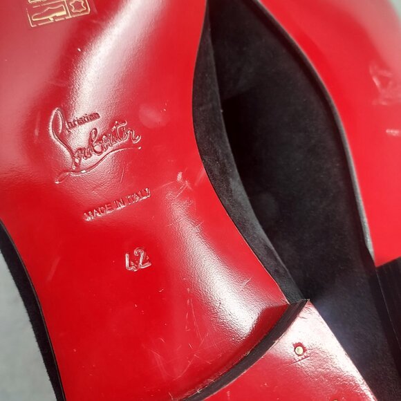 CHRISTIAN LOUBOUTIN Black Dandelion Strass Suede Logo Loafer main image 9